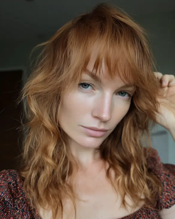 Piecey Ginger Shag with Wispy Fringe